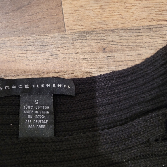 Grace Elements Black Ribbed Cardigan - Picture 4 of 9